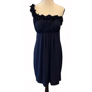 Navy Blue One Shoulder Dress - Size Medium